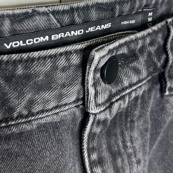 Volcom High Rise Denim Distressed Mini Skirt M/12 - Picture 2 of 3